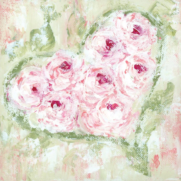 Pink Floral Heart by Ashley Bradley wall art
