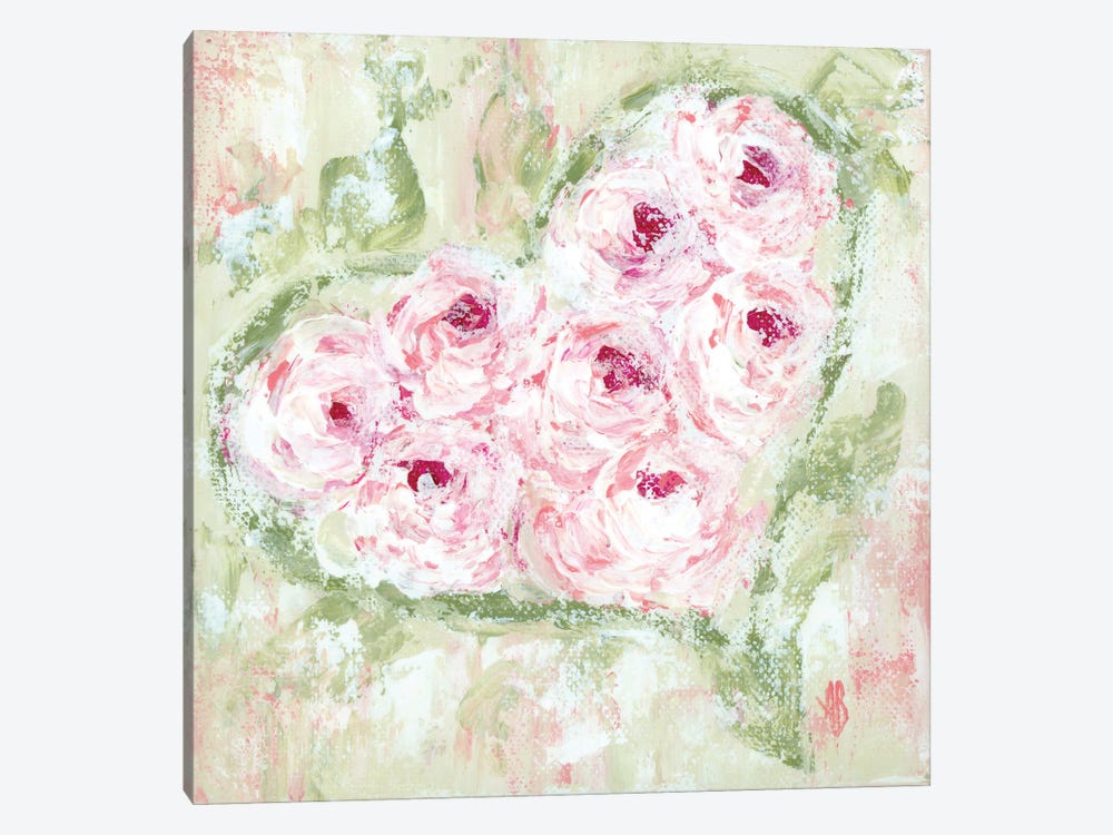 Pink Floral Heart by Ashley Bradley 1-piece Art Print