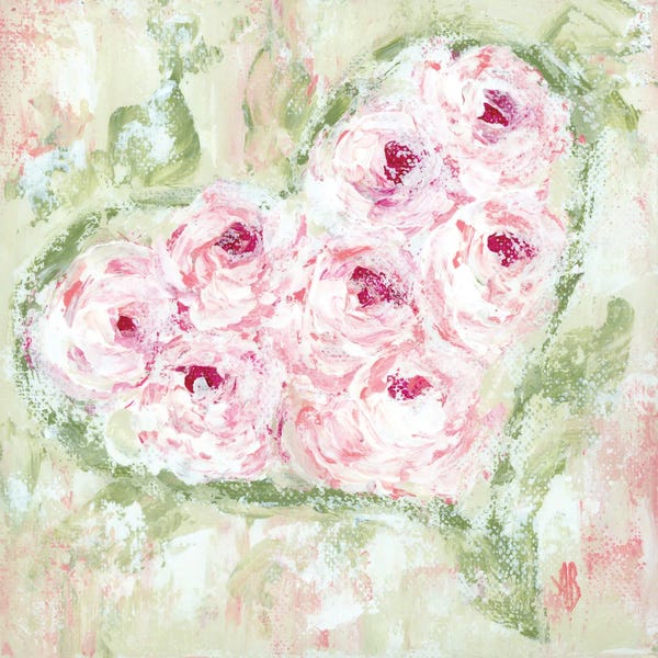 Hearts: Pink Floral Heart by Ashley Bradley