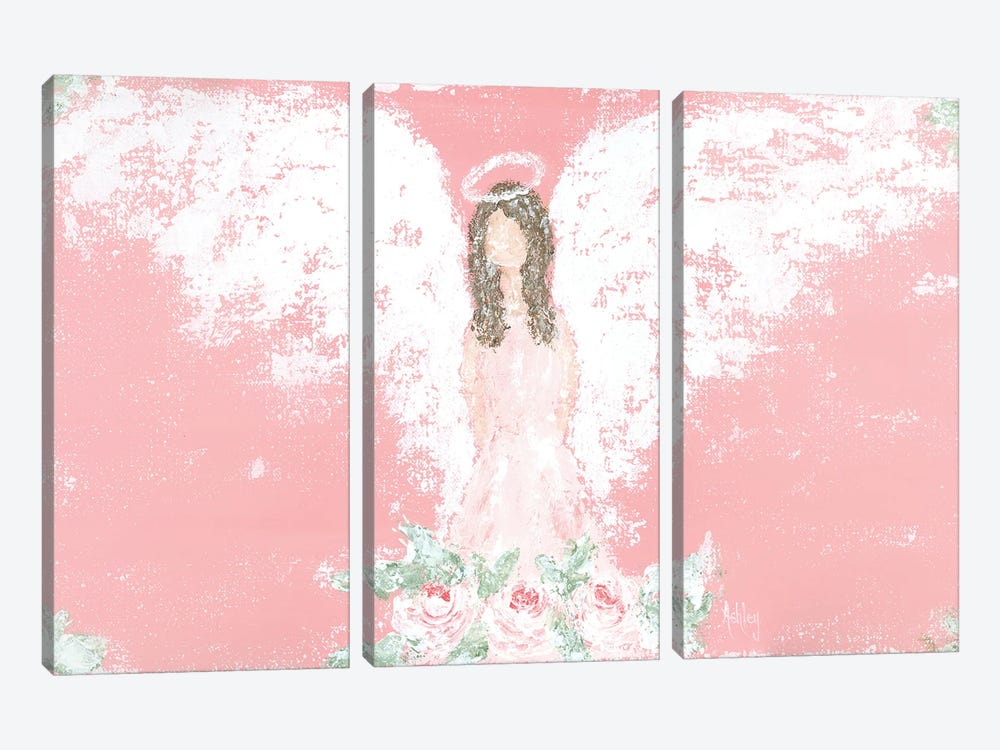 Tea Rose Guardian Angel by Ashley Bradley 3-piece Canvas Wall Art