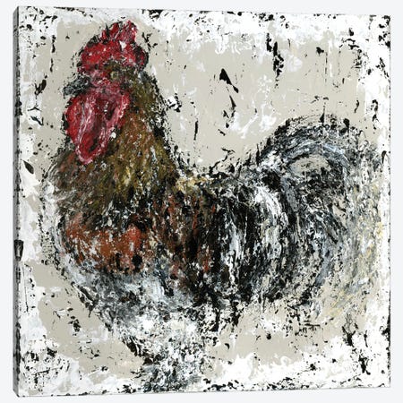 Farmhouse Rooster Canvas Print #ASB130} by Ashley Bradley Art Print