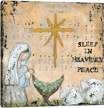 Silent Night Canvas Art Print - Christmas Signs & Sentiments