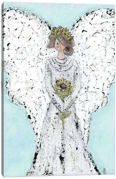 Sunflower Angel Canvas Art Print - Angel Art