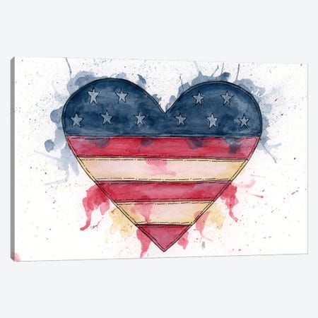 Americana Heart Canvas Print #ASB142} by Ashley Bradley Canvas Artwork