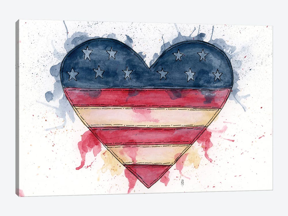 Americana Heart by Ashley Bradley 1-piece Art Print