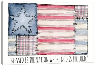 Americana Quilt Flag Canvas Art Print - Ashley Bradley