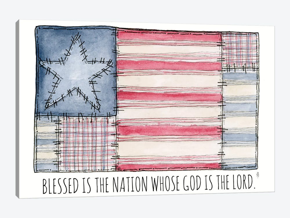 Americana Quilt Flag by Ashley Bradley 1-piece Canvas Art