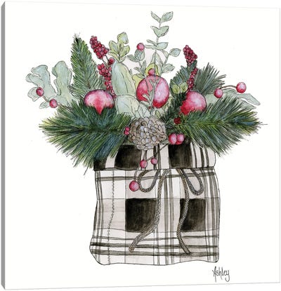 Fa La La Floral Canvas Art Print - Farmhouse Christmas Décor