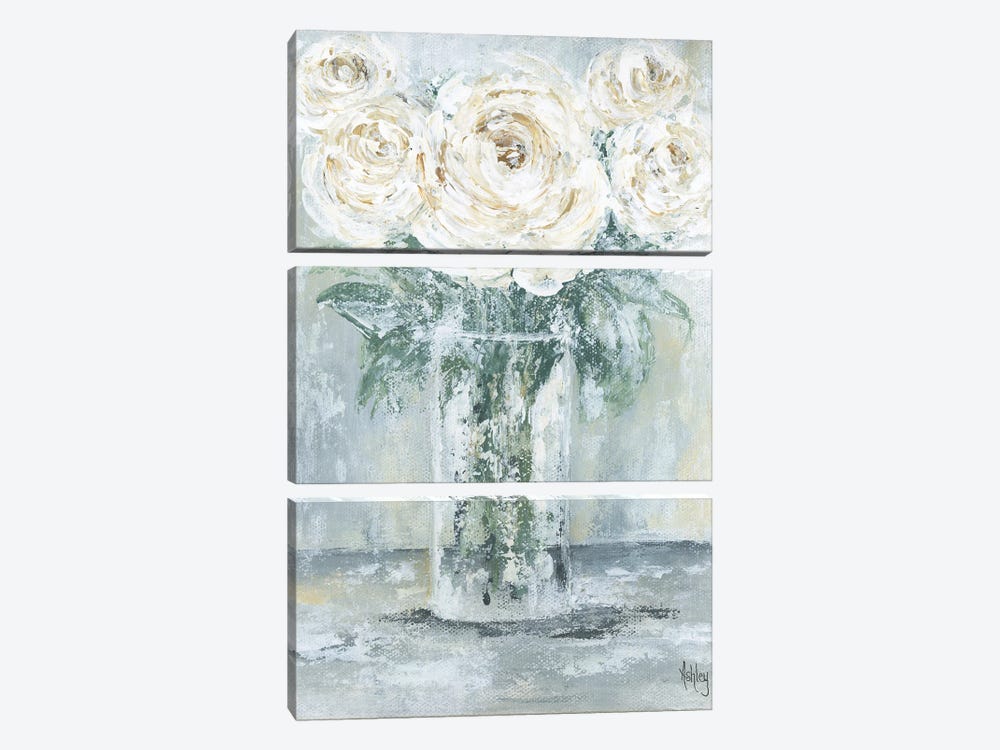 Abstract Floral Vase by Ashley Bradley 3-piece Art Print