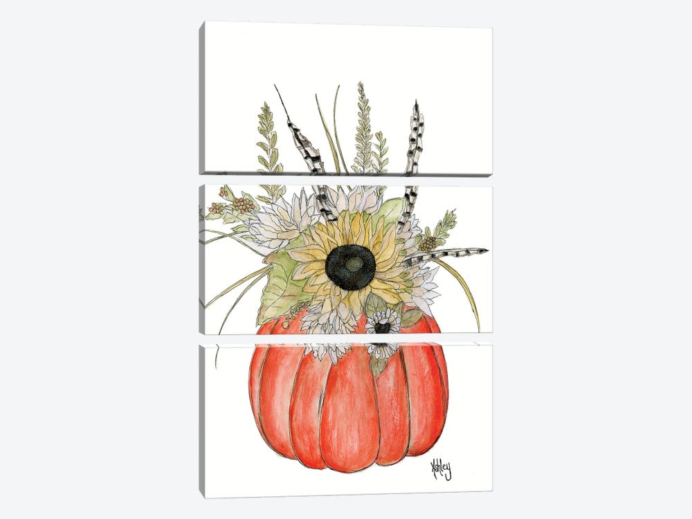 Pumpkin Bouquet by Ashley Bradley 3-piece Canvas Art