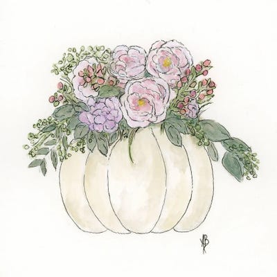 Pumpkin & Peonies by Ashley Bradley art print