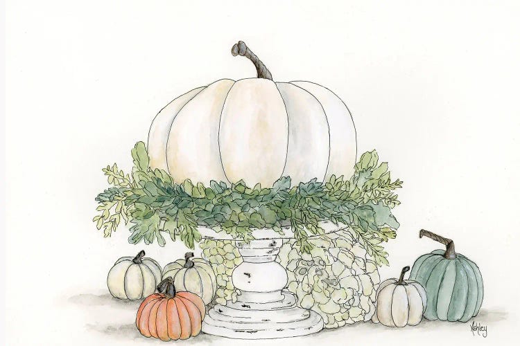 Pumpkin On A Pedestal by Ashley Bradley wall art