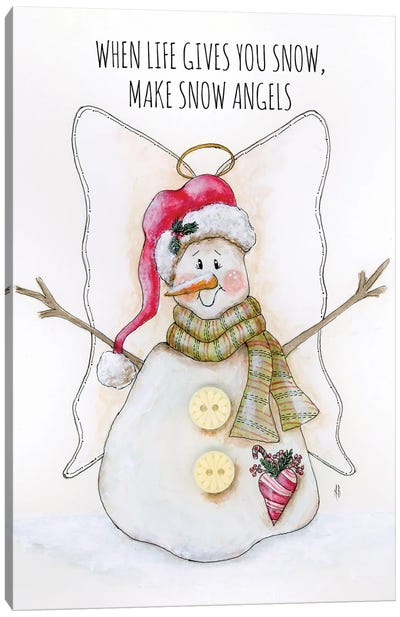 Snowman Angel Canvas Art Print - Ashley Bradley