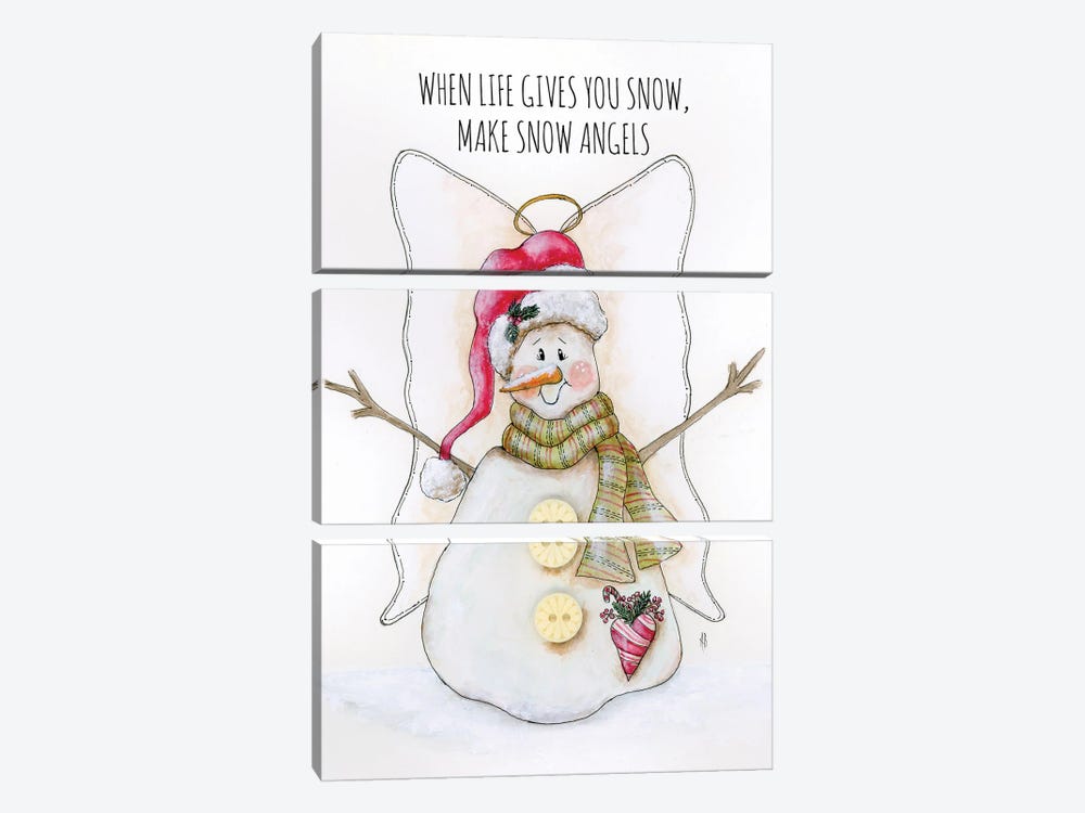 Snowman Angel by Ashley Bradley 3-piece Art Print