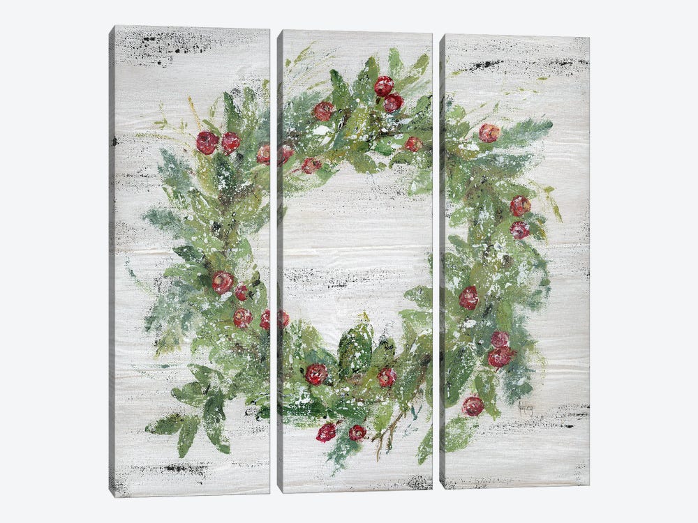 Berry Wreath by Ashley Bradley 3-piece Canvas Art