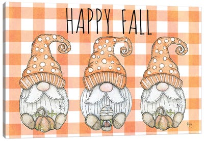 Happy Fall Gnomes Canvas Art Print - Ashley Bradley