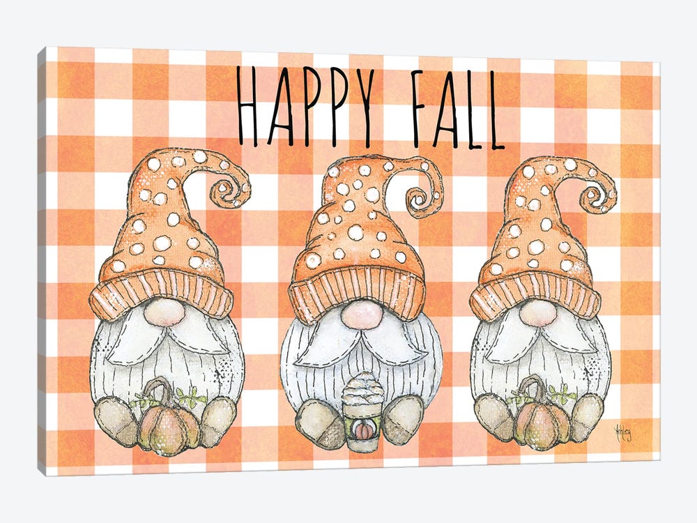 Happy Fall Gnomes by Ashley Bradley 1-piece Art Print