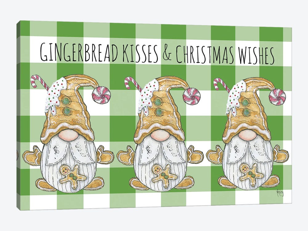 Gingerbread Kisses by Ashley Bradley 1-piece Canvas Wall Art