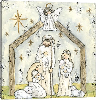Behold, The Lamb Of God Canvas Art Print - Farmhouse Christmas Décor