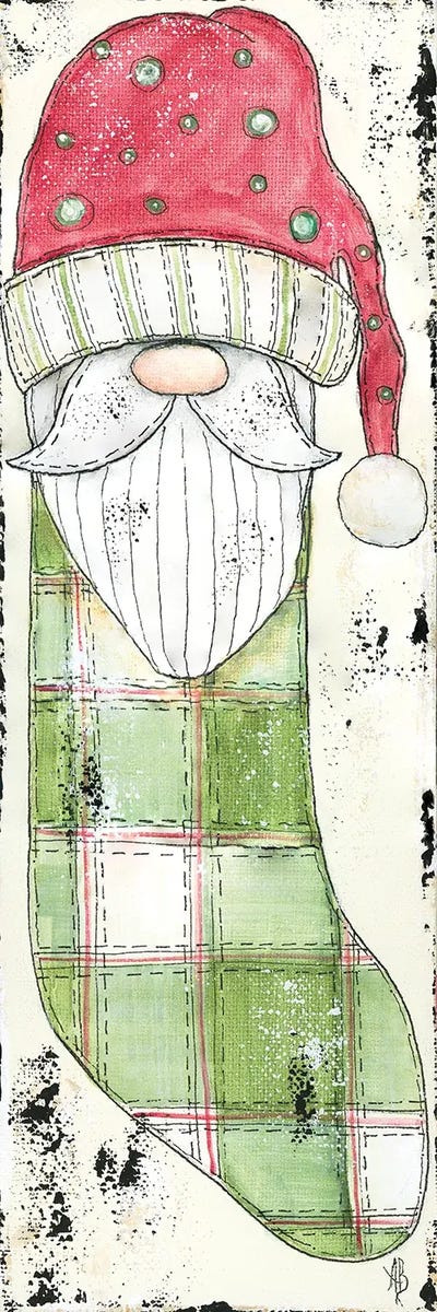 Santa Stocking II by Ashley Bradley framed canvas print