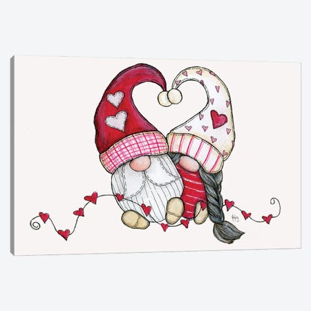 Valentines Gnomes Canvas Print #ASB178} by Ashley Bradley Art Print