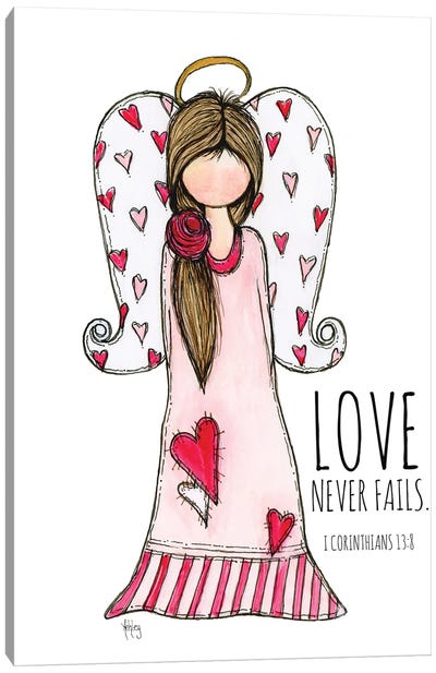 Love Never Fails Canvas Art Print - Bible Verse Art