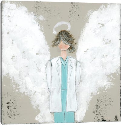 Female Doctor Angel Canvas Art Print
