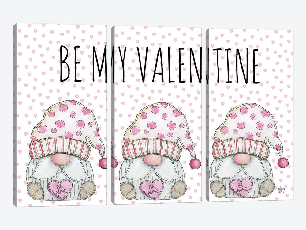 Be My Valentine by Ashley Bradley 3-piece Canvas Print