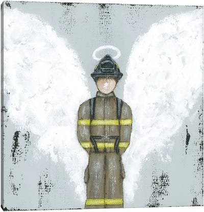 Firefighter Angel Canvas Art Print - Ashley Bradley