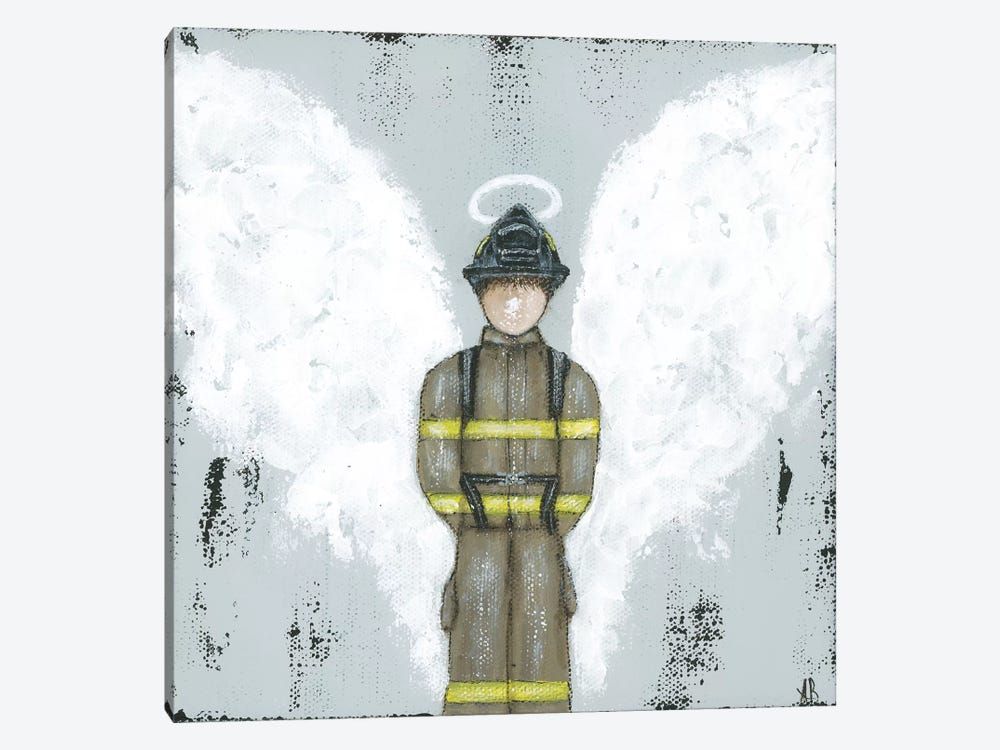 Firefighter Angel by Ashley Bradley 1-piece Canvas Art Print