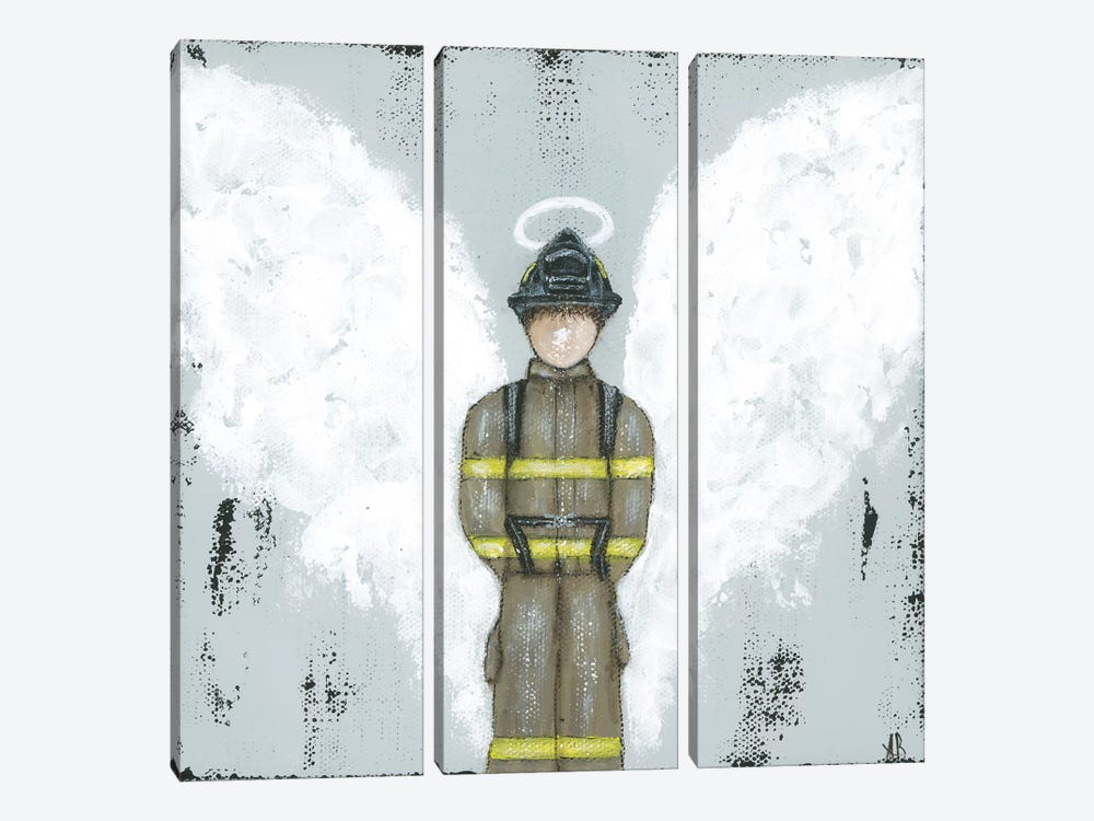 Firefighter Angel by Ashley Bradley 3-piece Canvas Art Print