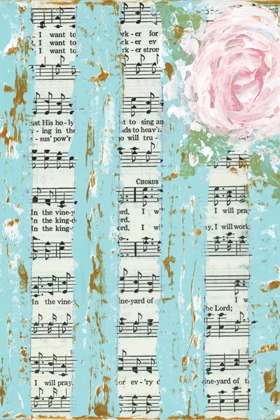 Music Notes: Floral Hymnal Flag by Ashley Bradley