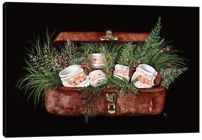 Vintage Santa Mugs Canvas Art Print - Home for the Holidays