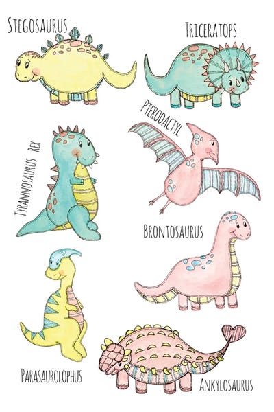 Kids Dinosaur Art: Dino Name Chart II by Ashley Bradley