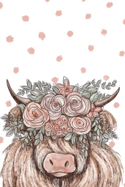 Boho Cow by Ashley Bradley art print