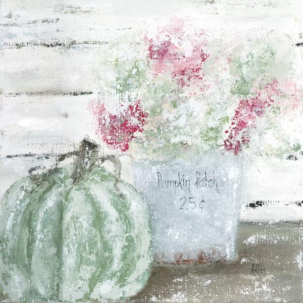 Pumpkins: Green Pumpkin Floral by Ashley Bradley