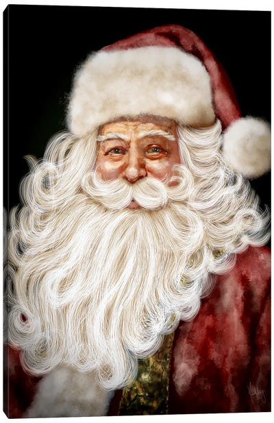 Red Santa Canvas Art Print - Santa Claus Art