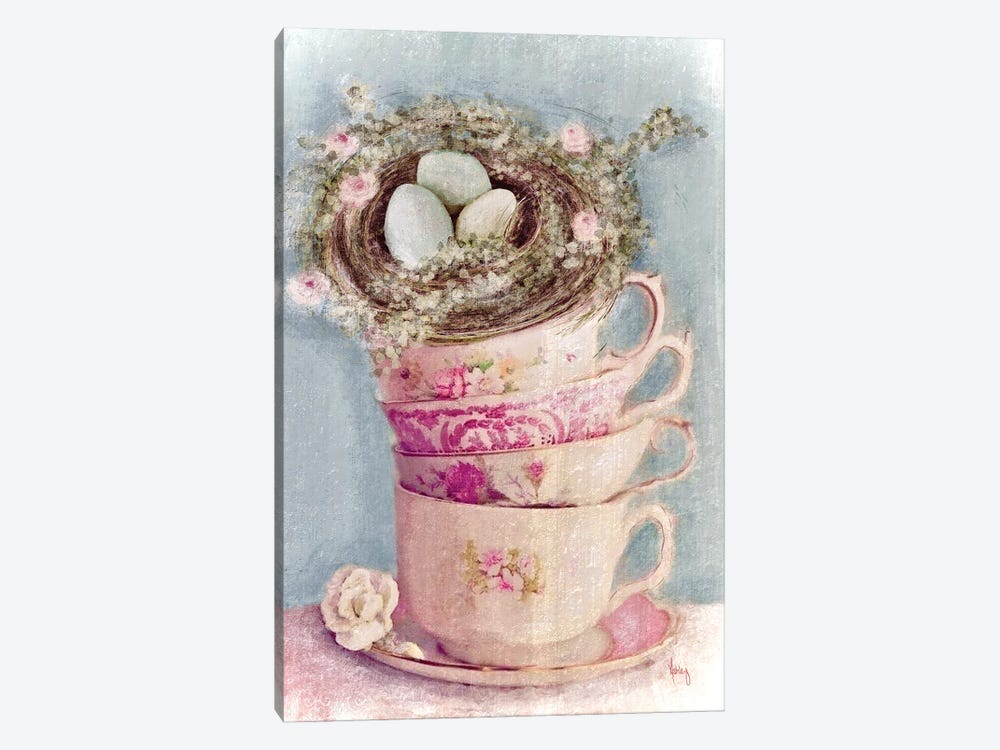 Spring Teacups by Ashley Bradley 1-piece Art Print
