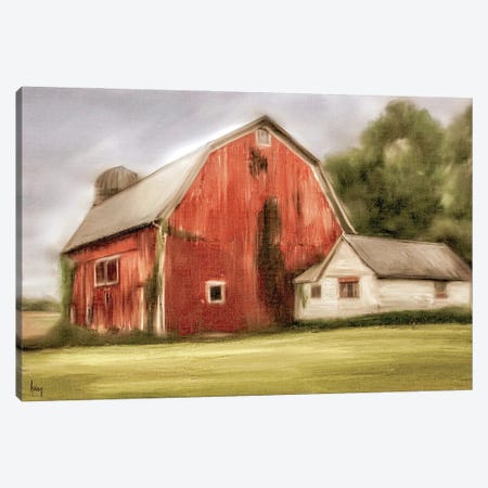 Old Red Barn Canvas Print #ASB265} by Ashley Bradley Canvas Artwork
