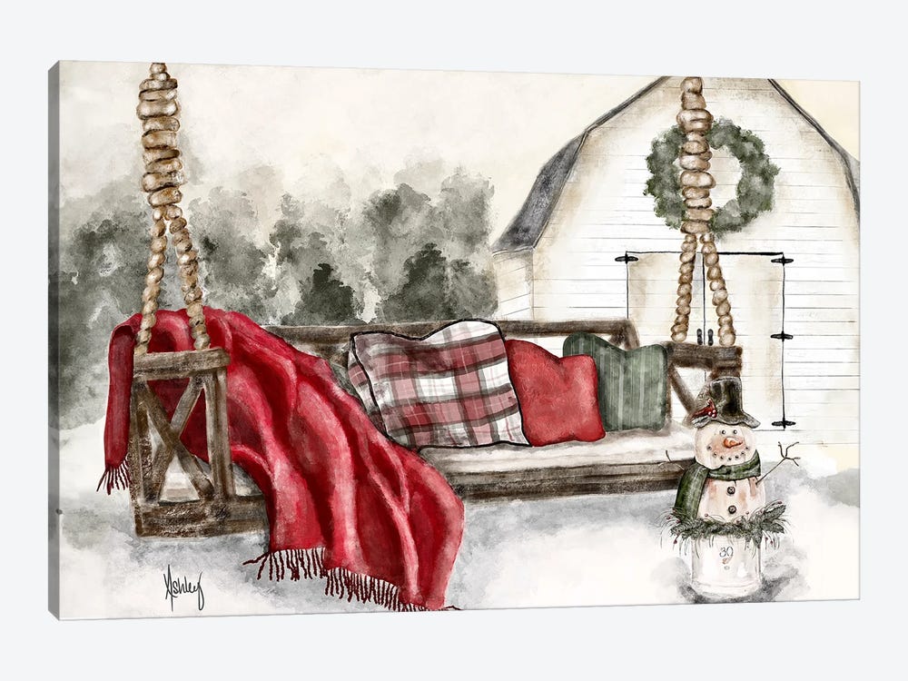 Winter Porch Swing by Ashley Bradley 1-piece Canvas Art Print
