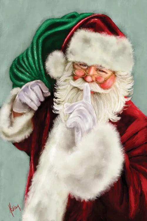 Shushing Santa by Ashley Bradley wall art