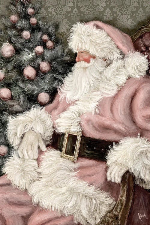 Tickled Pink Santa by Ashley Bradley wall art