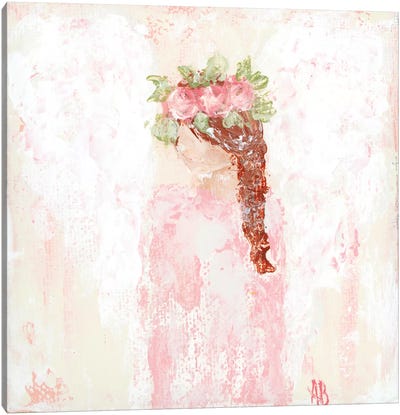Pink Angel Canvas Art Print - Angel Art