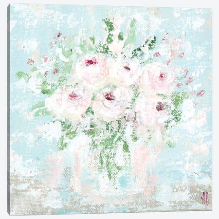 Pink Floral Canvas Print #ASB32} by Ashley Bradley Art Print