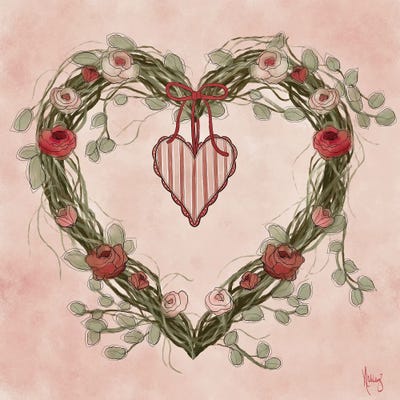 Valentine Wreath by Ashley Bradley multi panel art