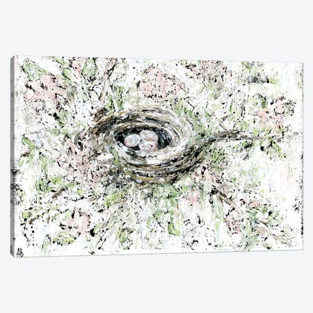 Spring Bird Nest Canvas Print #ASB36} by Ashley Bradley Canvas Art