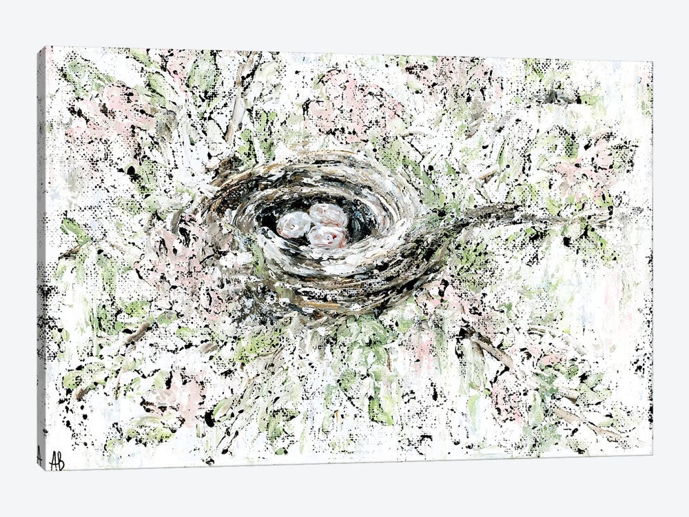 Spring Bird Nest by Ashley Bradley 1-piece Canvas Art