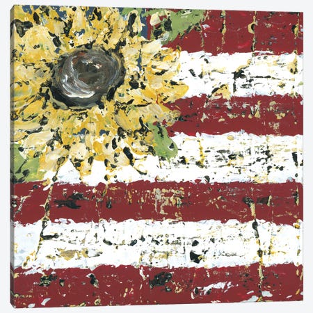 Sunflower Flag Canvas Print #ASB37} by Ashley Bradley Canvas Wall Art