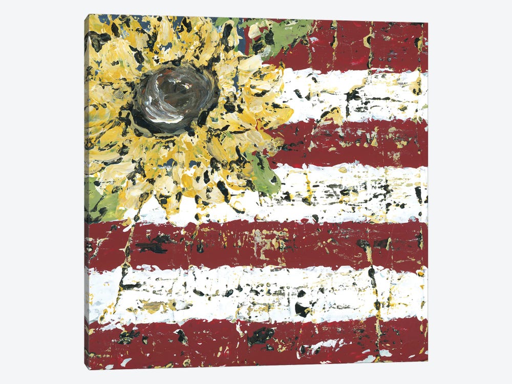 Sunflower Flag by Ashley Bradley 1-piece Canvas Art Print