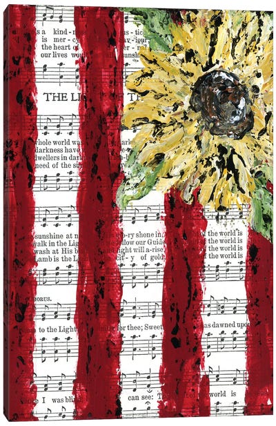 Sunflower Hymnal Flag Canvas Art Print - Ashley Bradley